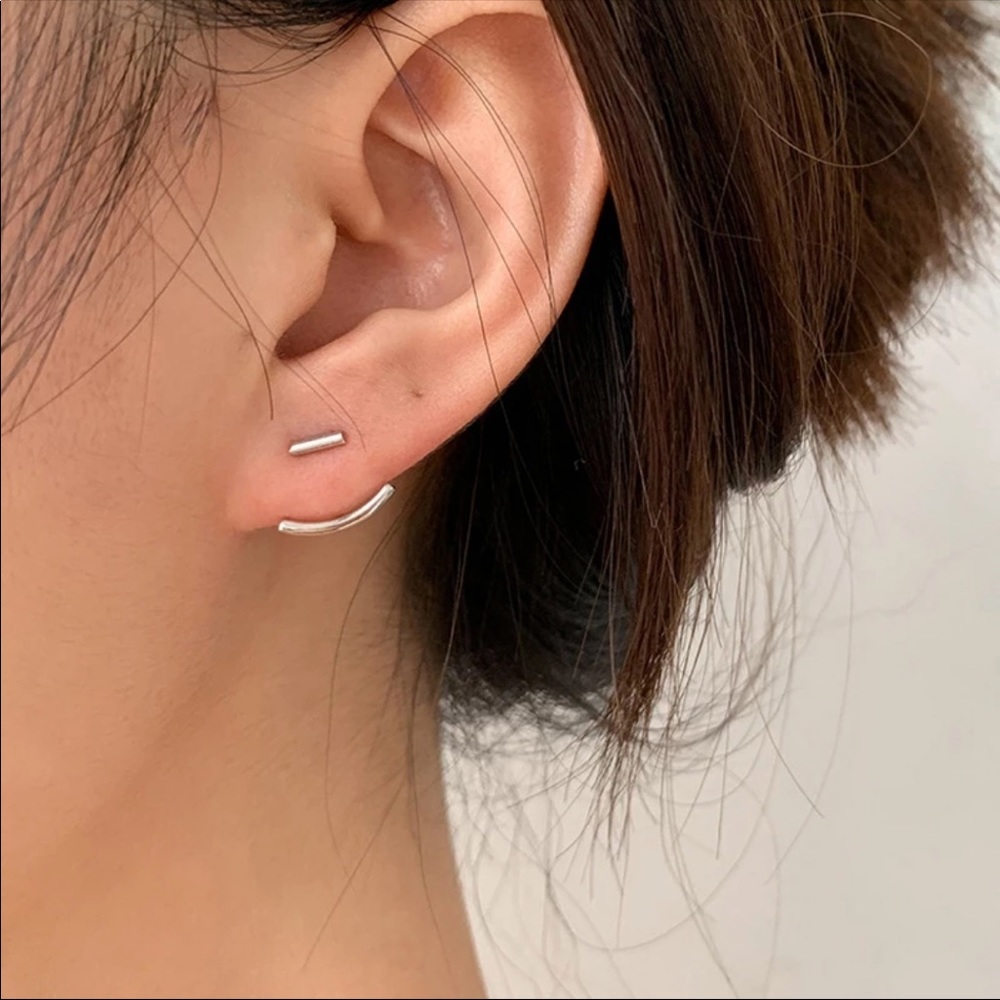• Kendall • Minimalist T Bar Earring Jackets - Picture 2 of 4